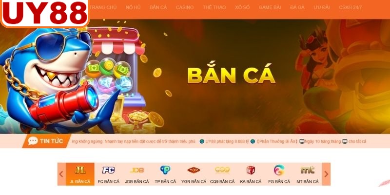 Bắn Cá UY88 mang đến trải nghiệm săn thưởng hấp dẫn