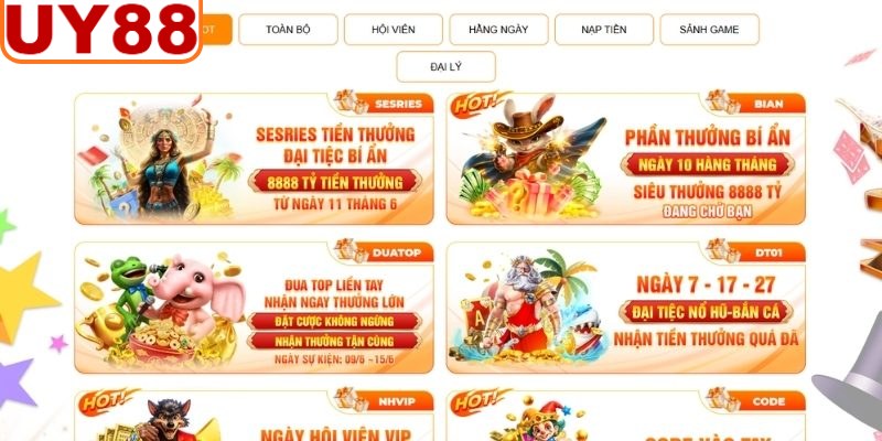 Theo dõi thời gian áp dụng ưu đãi UY88