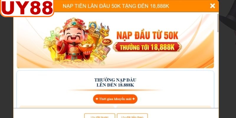 Thưởng nạp tiền UY88 lên đến 1% cực hot
